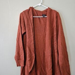 Torrid Orange Cardigan Sweater Lightweight Open Front